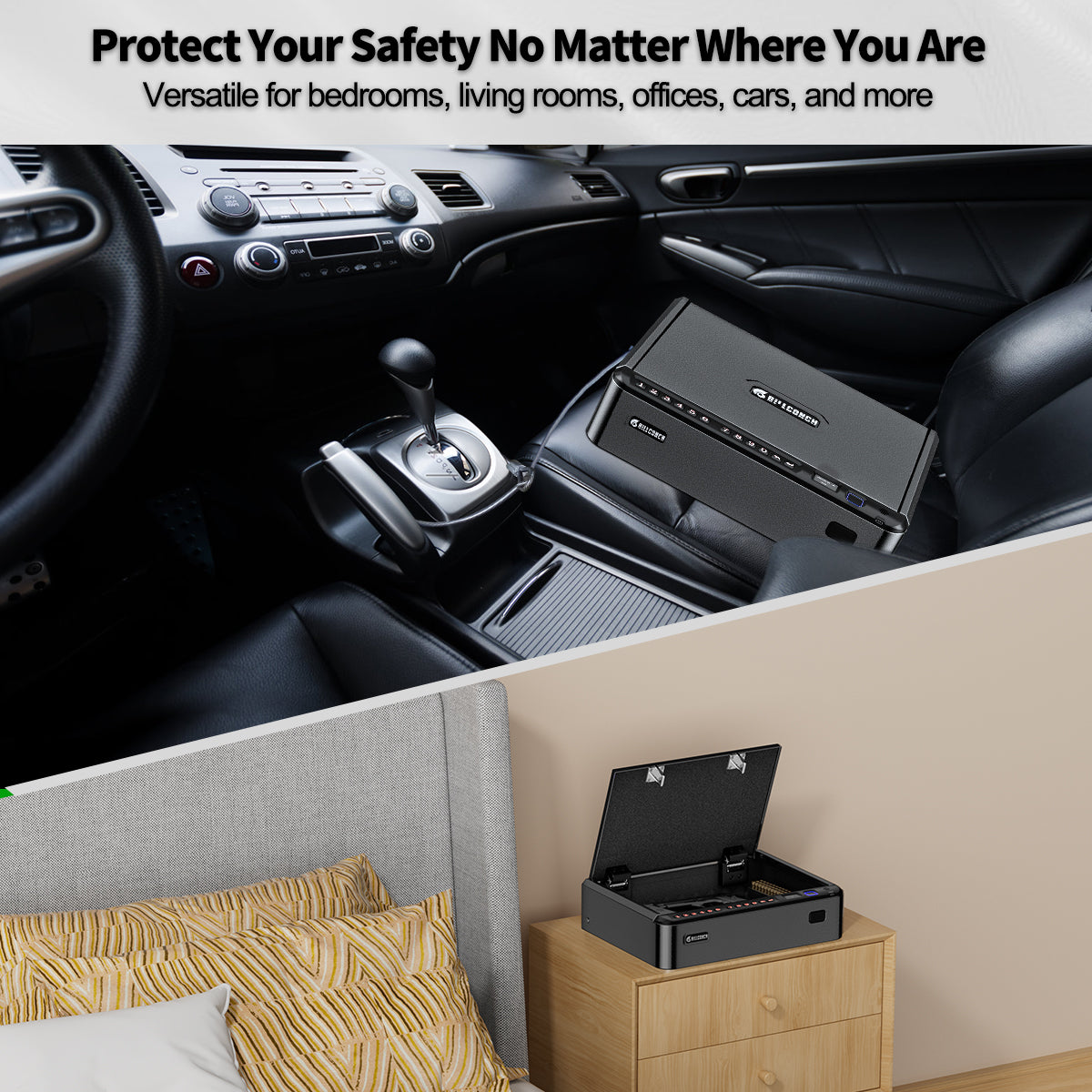BILLCONCH Gun Safe for Pistols - Biometric Gun Safe 4 Ways Quick Access