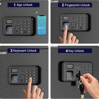 BILLCONCH Gun Safe with 6 Pistol Safe Holders Model320 - Biometric Pistol Safe