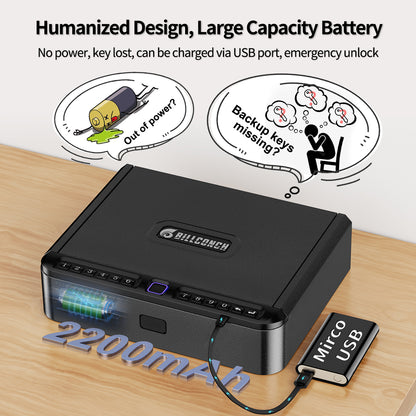 BILLCONCH Gun Safe for Handgun - Biometric Gun Safe 4 Ways Quick Access