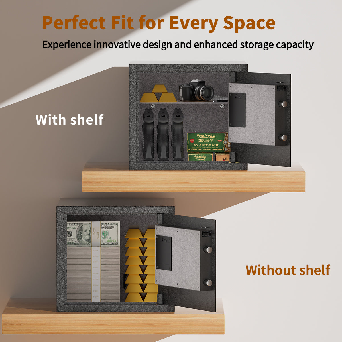 BILLCONCH Gun Safe with 6 Pistol Safe Holders Model320 - Biometric Pistol Safe