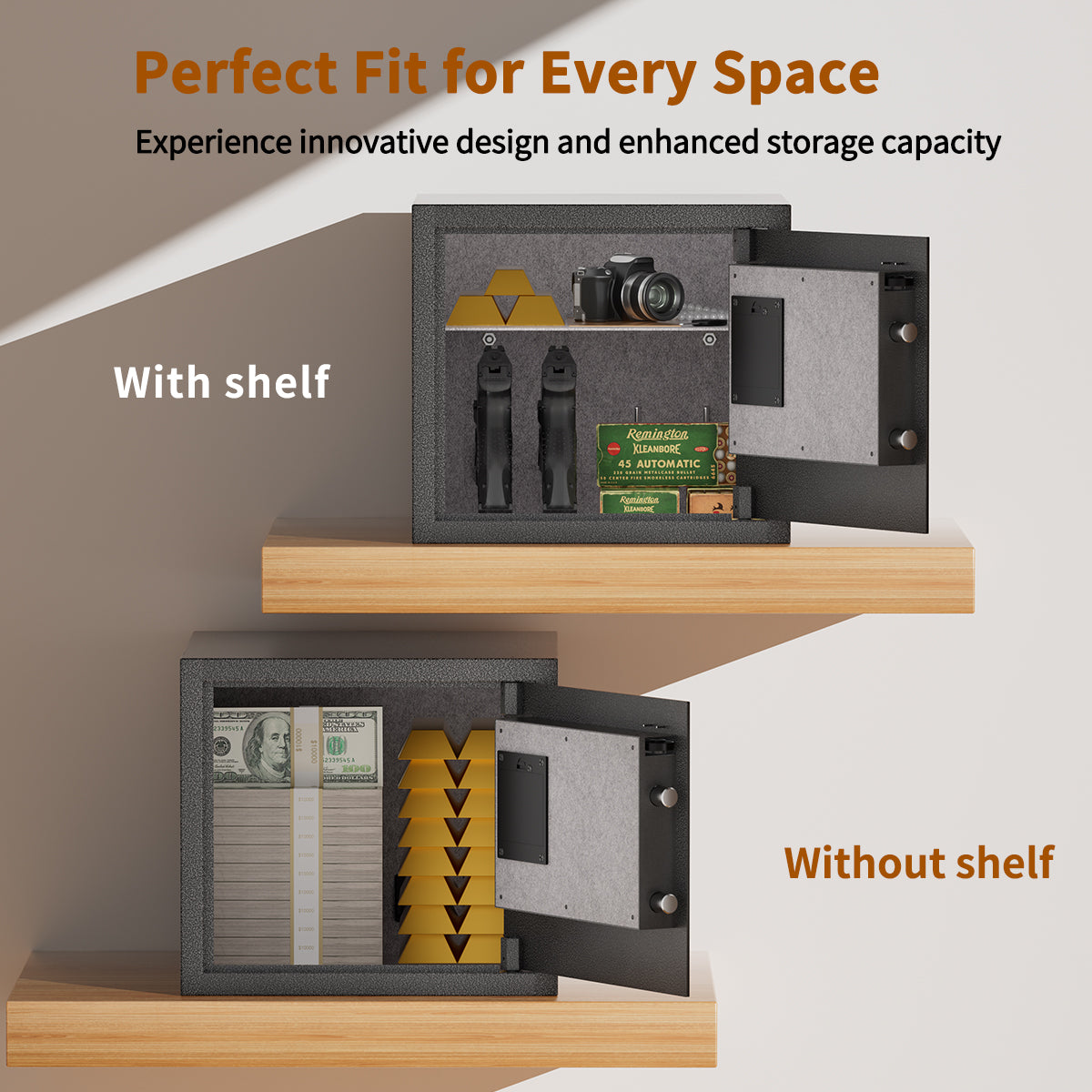 Billconch Smart Gun Safe for Multiple Pistols Model260- Automatic Lock Safe Box