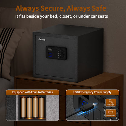 BILLCONCH Gun Safe with 6 Pistol Safe Holders Model320 - Biometric Pistol Safe